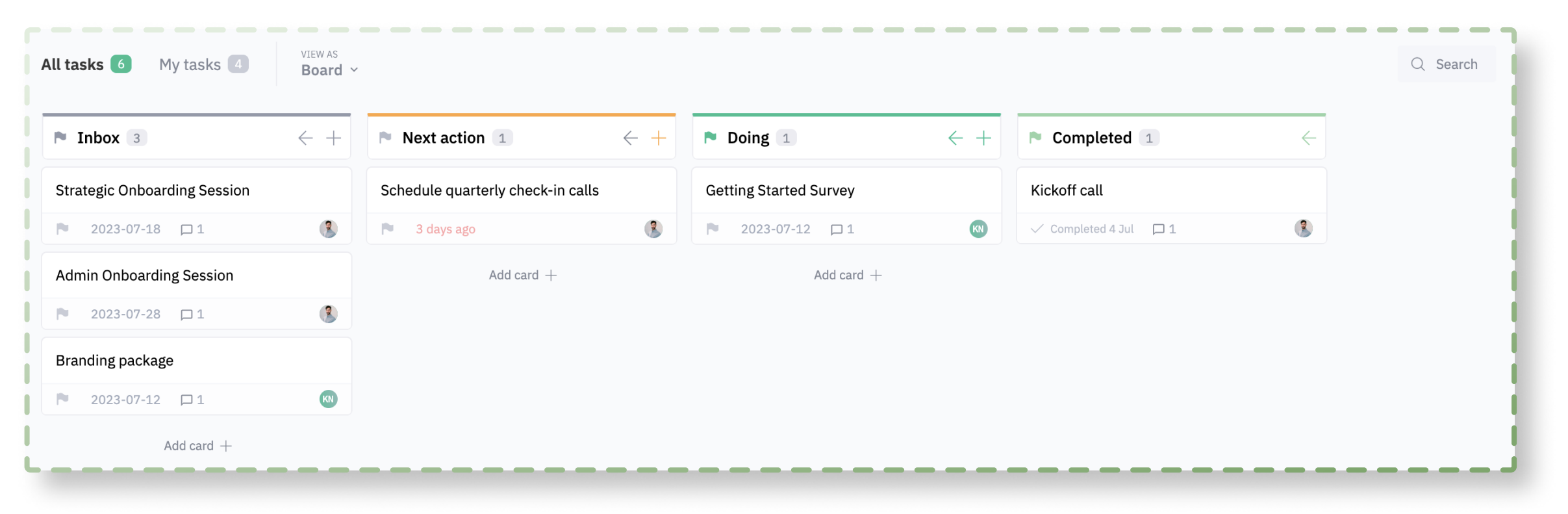 Customer portal to track goals
